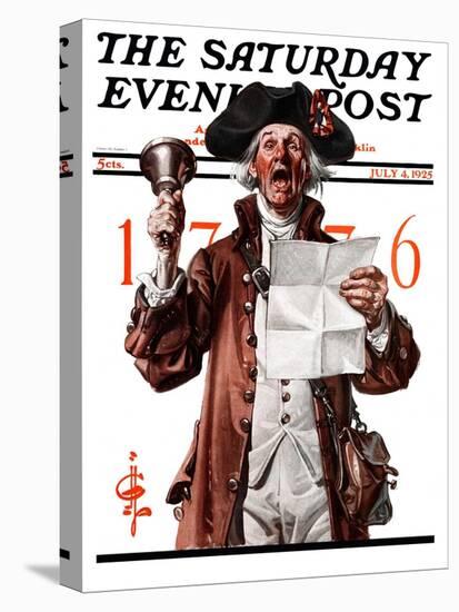 "Town Crier," Saturday Evening Post Cover, July 4, 1925-Joseph Christian Leyendecker-Stretched Canvas