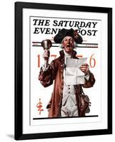 "Town Crier," Saturday Evening Post Cover, July 4, 1925-Joseph Christian Leyendecker-Framed Giclee Print