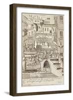 Town Games in Venice: the Bull Fighter, Kill the Cat with the Shaved Head-Giacomo Franco-Framed Giclee Print