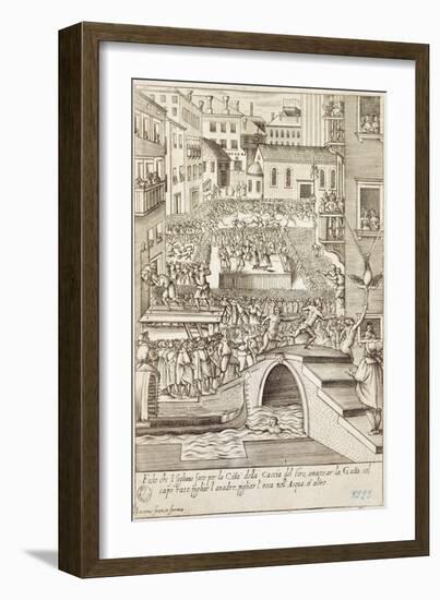 Town Games in Venice: the Bull Fighter, Kill the Cat with the Shaved Head-Giacomo Franco-Framed Giclee Print