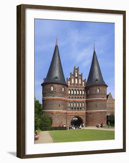 Town Gate Holstentor, Lubeck, Schleswig-Holstein, Germany-Ivan Vdovin-Framed Photographic Print
