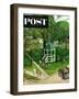 "Town Green" Saturday Evening Post Cover, August 15, 1953-John Clymer-Framed Giclee Print