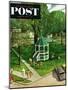 "Town Green" Saturday Evening Post Cover, August 15, 1953-John Clymer-Mounted Giclee Print