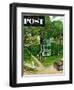 "Town Green" Saturday Evening Post Cover, August 15, 1953-John Clymer-Framed Giclee Print