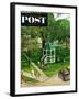 "Town Green" Saturday Evening Post Cover, August 15, 1953-John Clymer-Framed Giclee Print