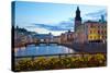 Town Hall and Canal at Dusk, Gothenburg, Sweden, Scandinavia, Europe-Frank Fell-Stretched Canvas