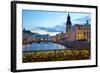 Town Hall and Canal at Dusk, Gothenburg, Sweden, Scandinavia, Europe-Frank Fell-Framed Photographic Print