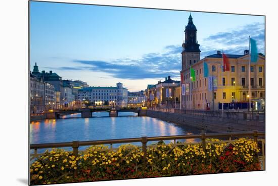 Town Hall and Canal at Dusk, Gothenburg, Sweden, Scandinavia, Europe-Frank Fell-Mounted Photographic Print