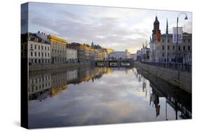 Town Hall and Canal at Sunset, Gothenburg, Sweden, Scandinavia, Europe-Frank Fell-Stretched Canvas