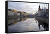 Town Hall and Canal at Sunset, Gothenburg, Sweden, Scandinavia, Europe-Frank Fell-Framed Stretched Canvas