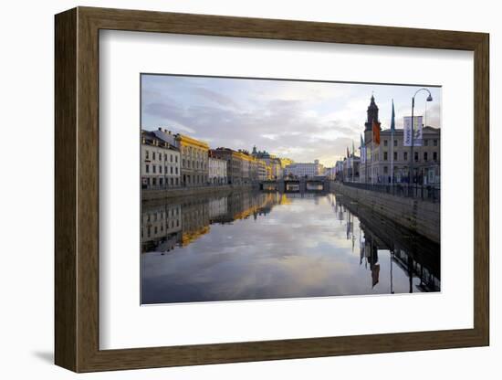Town Hall and Canal at Sunset, Gothenburg, Sweden, Scandinavia, Europe-Frank Fell-Framed Photographic Print