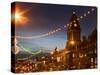 Town Hall and Christmas Lights on the Headrow, Leeds, West Yorkshire, Yorkshire, England, United Ki-Mark Sunderland-Stretched Canvas