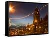 Town Hall and Christmas Lights on the Headrow, Leeds, West Yorkshire, Yorkshire, England, United Ki-Mark Sunderland-Framed Stretched Canvas