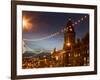 Town Hall and Christmas Lights on the Headrow, Leeds, West Yorkshire, Yorkshire, England, United Ki-Mark Sunderland-Framed Photographic Print