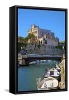 Town Hall and Harbour, Ciutadella, Menorca, Balearic Islands, Spain, Mediterranean, Europe-Neil Farrin-Framed Stretched Canvas