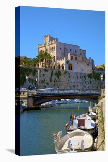 Town Hall and Harbour, Ciutadella, Menorca, Balearic Islands, Spain, Mediterranean, Europe-Neil Farrin-Stretched Canvas