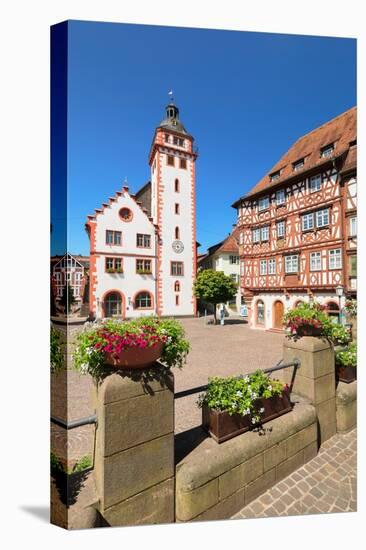 Town hall and Palmsches Haus on market square, Mosbach, Neckartal Valley, Odenwald-Markus Lange-Stretched Canvas