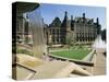 Town Hall and Peace Gardens, Sheffield, Yorkshire, England, United Kingdom-Neale Clarke-Stretched Canvas