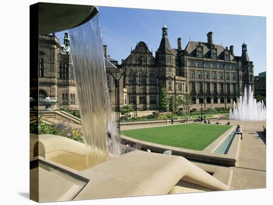 Town Hall and Peace Gardens, Sheffield, Yorkshire, England, United Kingdom-Neale Clarke-Stretched Canvas