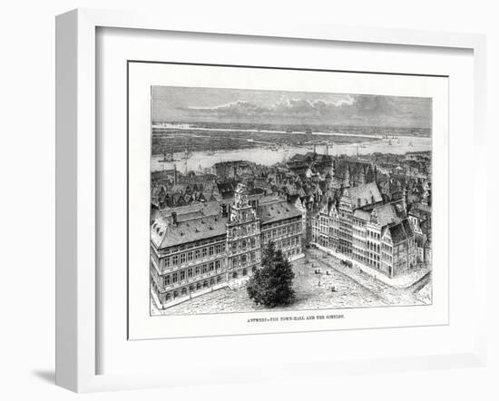 Town Hall and River Schelde, Antwerp, Belgium, 1879-Taylor-Framed Giclee Print