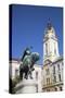 Town Hall and Statue of Janos Hunyadi, Pecs, Southern Transdanubia, Hungary, Europe-Ian Trower-Stretched Canvas