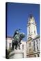 Town Hall and Statue of Janos Hunyadi, Pecs, Southern Transdanubia, Hungary, Europe-Ian Trower-Stretched Canvas