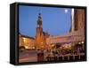 Town Hall at Dusk, Market Square (Rynek), Old Town, Wroclaw, Silesia, Poland, Europe-Frank Fell-Framed Stretched Canvas