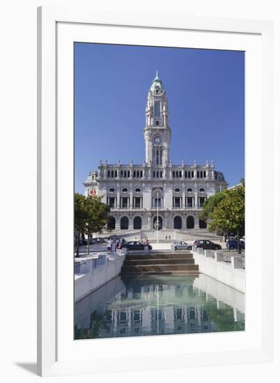 Town hall, Avenida dos Aliados, Porto (Oporto), Portugal, Europe-Markus Lange-Framed Photographic Print