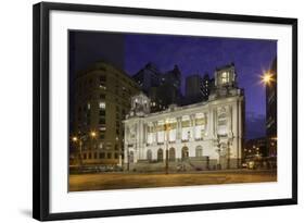 Town Hall (Camara Municipal), Dusk, Cinelandia, Centro, Rio De Janeiro, Brazil, South America-Ian Trower-Framed Photographic Print