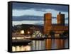 Town Hall from Aker Brygge, Norway-Russell Young-Framed Stretched Canvas