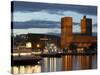 Town Hall from Aker Brygge, Norway-Russell Young-Stretched Canvas