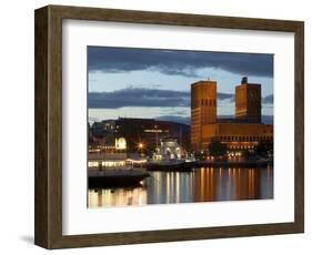 Town Hall from Aker Brygge, Norway-Russell Young-Framed Photographic Print