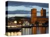 Town Hall from Aker Brygge, Norway-Russell Young-Stretched Canvas