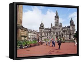 Town Hall, George Square, Glasgow, Scotland, United Kingdom-Yadid Levy-Framed Stretched Canvas