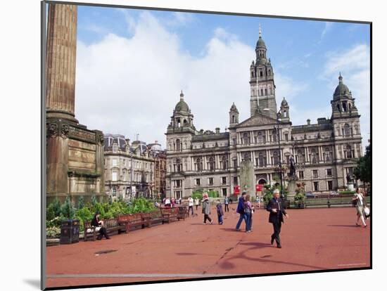 Town Hall, George Square, Glasgow, Scotland, United Kingdom-Yadid Levy-Mounted Photographic Print