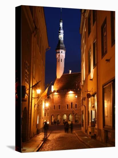 Town Hall in Distance, on Raekoja Plats, Tallinn, Estonia-Jonathan Smith-Stretched Canvas