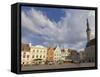 Town Hall in Old Town Square, Old Town, Unesco World Heritage Site, Tallinn, Estonia-Neale Clarke-Framed Stretched Canvas