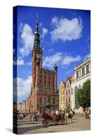 Town Hall of Rechtstadt District on Long Market in Gdansk, Gdansk, Pomerania, Poland, Europe-Hans-Peter Merten-Stretched Canvas