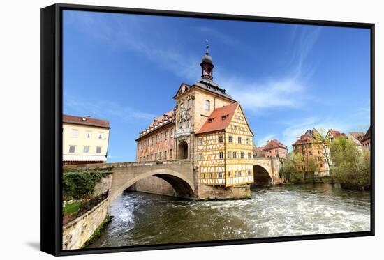 Town Hall on the Bridge, Bamberg, Germany-Zoom-zoom-Framed Stretched Canvas