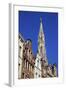 Town Hall Spire, Grand Place, UNESCO World Heritage Site, Brussels, Belgium, Europe-Neil Farrin-Framed Photographic Print