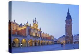 Town Hall Tower and Cloth Hall, Market Square, Krakow, Poland, Europe-Neil Farrin-Stretched Canvas