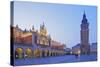 Town Hall Tower and Cloth Hall, Market Square, Krakow, Poland, Europe-Neil Farrin-Stretched Canvas