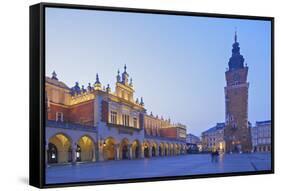 Town Hall Tower and Cloth Hall, Market Square, Krakow, Poland, Europe-Neil Farrin-Framed Stretched Canvas