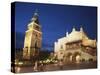 Town Hall Tower and Cloth Hall (Sukiennice) in Main Market Square (Rynek Glowny), Krakow, Poland-Ian Trower-Stretched Canvas