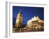 Town Hall Tower and Cloth Hall (Sukiennice) in Main Market Square (Rynek Glowny), Krakow, Poland-Ian Trower-Framed Photographic Print