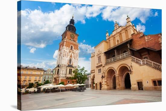 Town Hall Tower on Rynek Glowny in Summer, Krakow-SerrNovik-Stretched Canvas