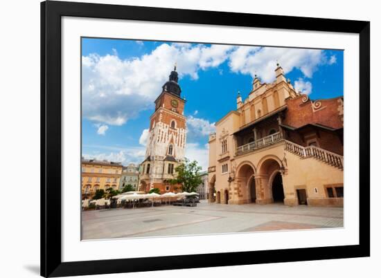 Town Hall Tower on Rynek Glowny in Summer, Krakow-SerrNovik-Framed Photographic Print