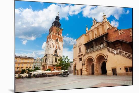 Town Hall Tower on Rynek Glowny in Summer, Krakow-SerrNovik-Mounted Photographic Print