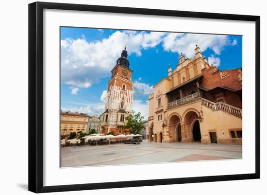 Town Hall Tower on Rynek Glowny in Summer, Krakow-SerrNovik-Framed Photographic Print