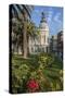 Town Hall under a Cloud Dappled Blue Sky with Palm Trees and Roses, Cartagena, Murcia Region, Spain-Eleanor Scriven-Stretched Canvas